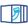 icon of a curved pipe in a sterilization bag featuring a viewing window